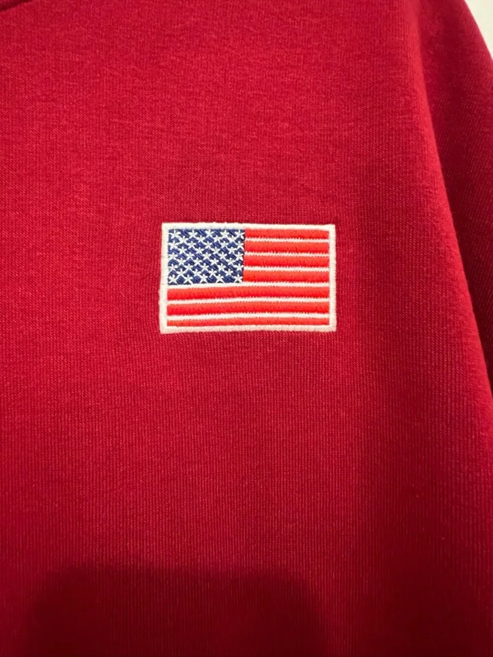 Mighty Fine American Flag sweatshirt Women Size M Red